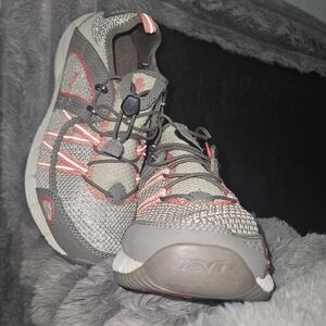 Teva Gray and Peach Tennis Shoes